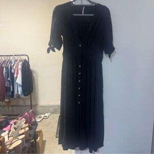 Free People Buttoned 3/4 Sleeve Sundress